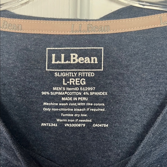 L.L. Bean Men's Dark Blue Long Sleeve Tee - Picture 2 of 3